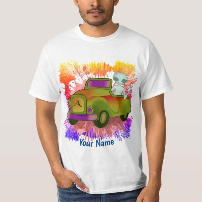 Camiseta de Carro Dirigido por Alien (Frente)
