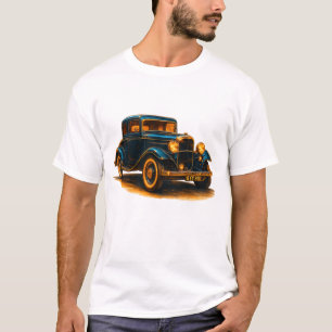 Camiseta de Carro Vintage Azul Clássico – Coupê Re
