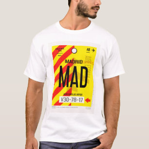 Camiseta de Cartaz de Bagagem do Aeroporto de Madr