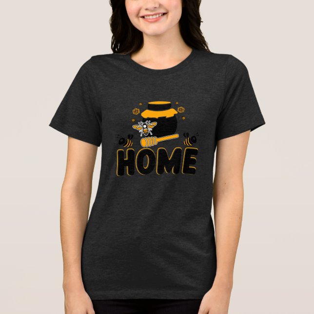 Camiseta de Cartoon Bee Honey Jar "HOME" (Frente)