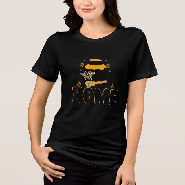 Camiseta de Cartoon Bee Honey Jar "HOME" (Frente)