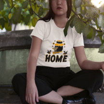 Camiseta de Cartoon Bee Honey Jar "HOME"