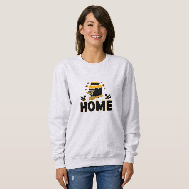 Camiseta de Cartoon Bee Honey Jar "HOME" (Frente Completa)