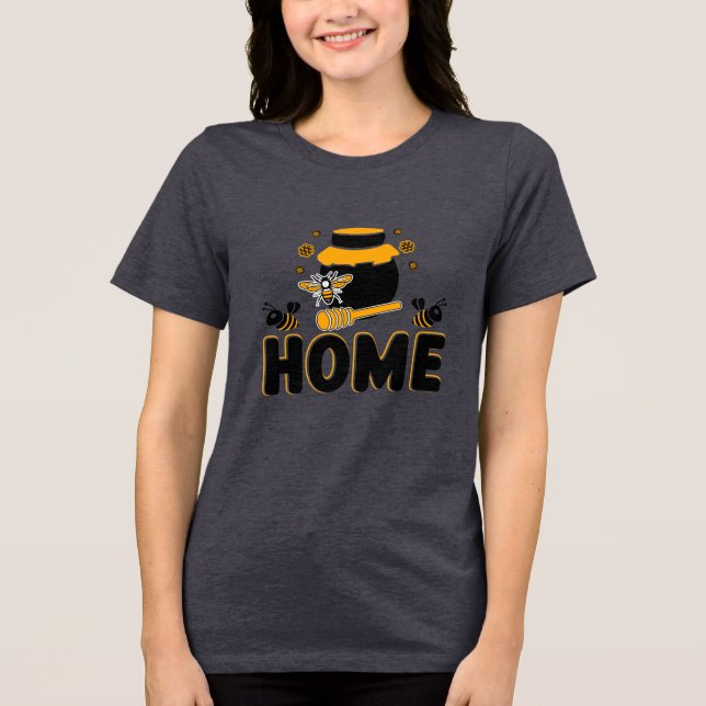 Camiseta de Cartoon Bee Honey Jar "HOME" (Frente)