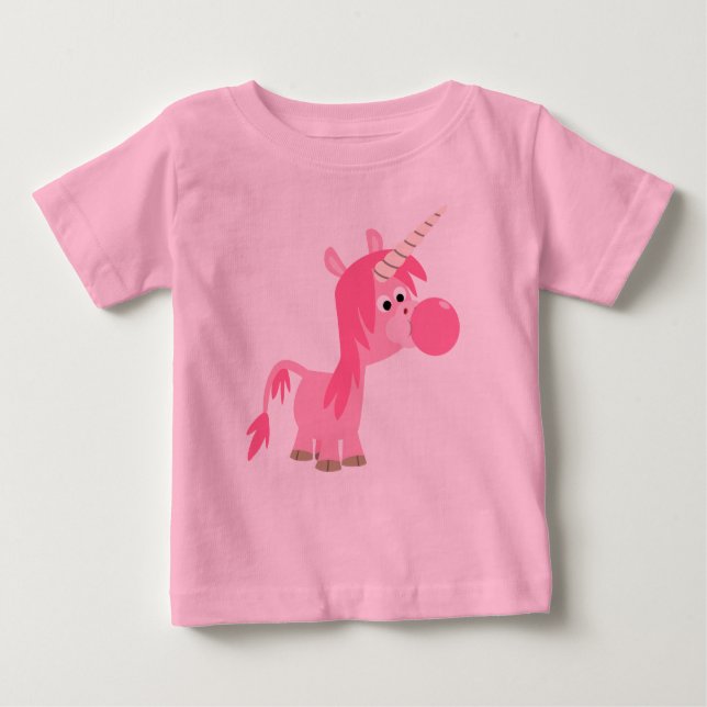 Camiseta de Cartoon Bonita Goma Unicorn Camiseta B (Frente)