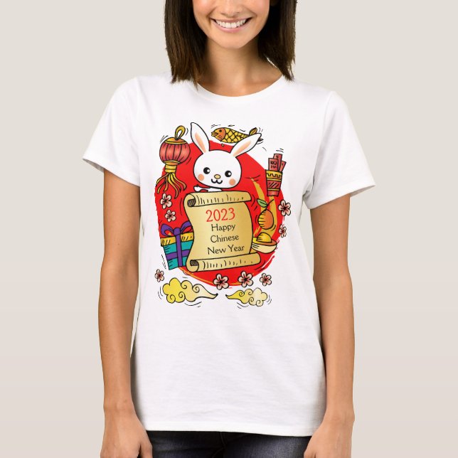 Camiseta de Cartoon Chinês de Ano Novo (Frente)