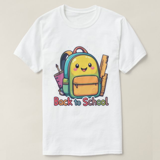 Camiseta de Cartoon da Escola de Volta (Frente do Design)