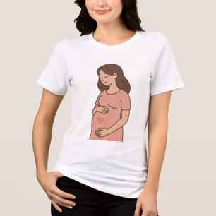 Camiseta de Cartoon da Mãe Grávida - Camisa de Mat