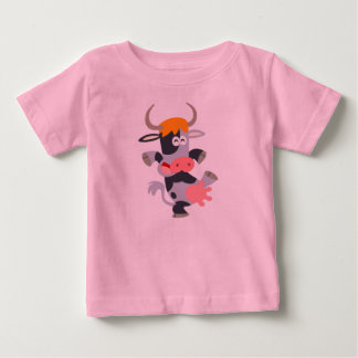 Camiseta de Cartoon de Dança Bonita Vaca Camisa