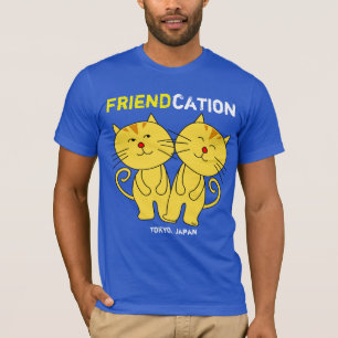Camiseta de Cartoon de Gato de Amizade