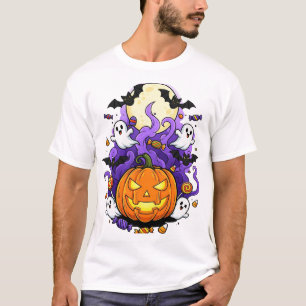 Camiseta de Cartoon de Halloween de Abóbora Sorrin