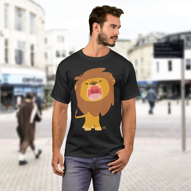 Camiseta de Cartoon de Leão Corajoso (Criador carregado)