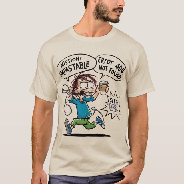 Camiseta de Cartoon Engraçado de Missão Impastável (Frente)