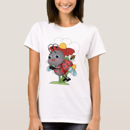 Camiseta de cartoon ladybug mulheres insetos