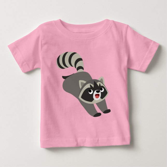 Camiseta de Cartoon Raccoon Baby T-Shirt (Frente)
