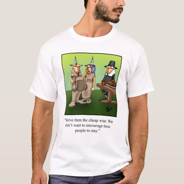 Camiseta de Cartoons de Ação de Graças Engraçado (Frente)
