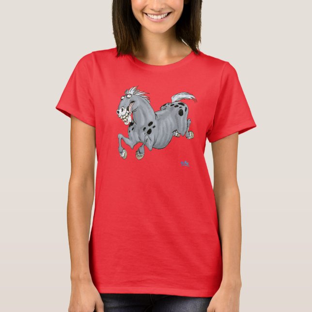 Camiseta de Cartoons Louca Mulheres de Cavalo (Frente)