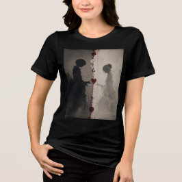 Camiseta de Casais Artísticos Silhueta de Amor Som