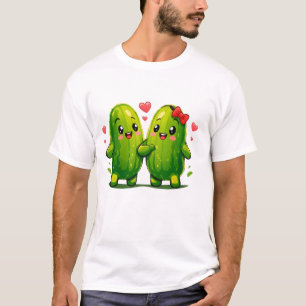 Camiseta de casal de picles fofos e engraçados Kaw