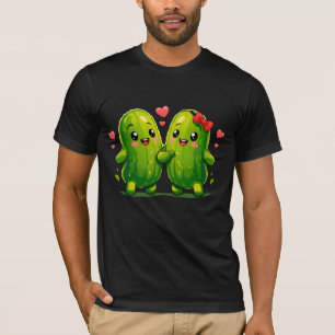 Camiseta de casal de picles fofos e engraçados Kaw