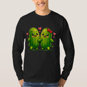 Camiseta de casal de picles fofos e engraçados par