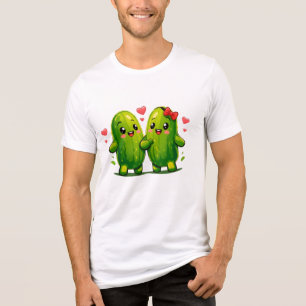 Camiseta de casal de picles fofos e engraçados par