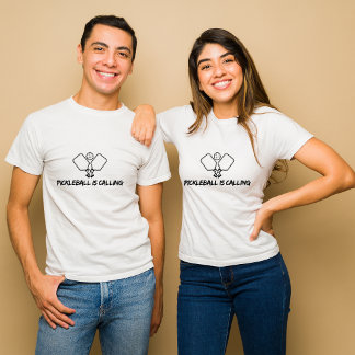 Camiseta de Casal - Pickleball Está Chamando