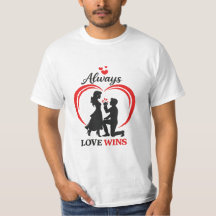 Camiseta de Casal Romântico Sempre Amor Vence