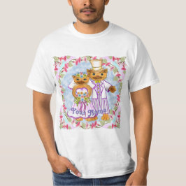 Camiseta de casamento Cat Bride e Groom