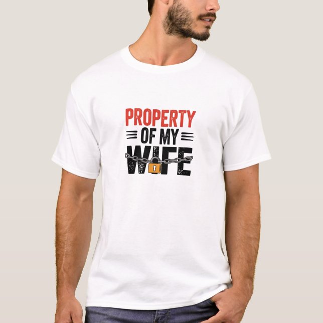 Camiseta de Casamento da Propriedade da Minha Mulh (Frente)