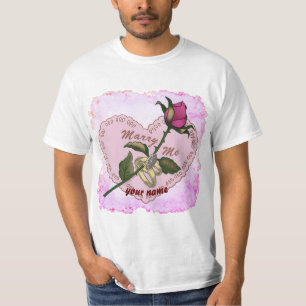 Camiseta de casamento da Rosa de casado do   Me Ri