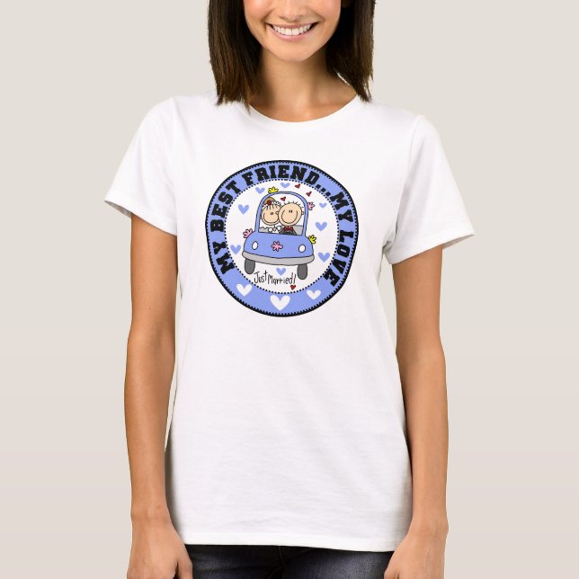 Camiseta de Casamento de Melhor Amigo e Amor (Frente)