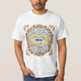 Camiseta de casamento "Mãos Corações"