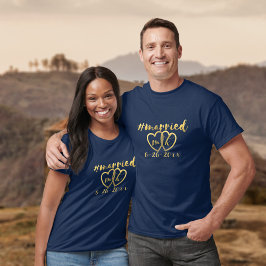Camiseta de Casamento Personalizada com Data de Ca