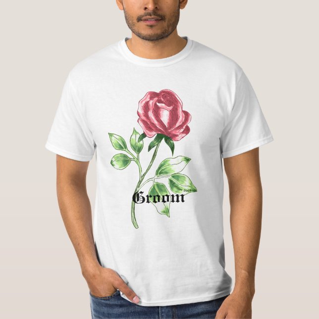 Camiseta de casamento personalizada do noivo de Ro (Frente)