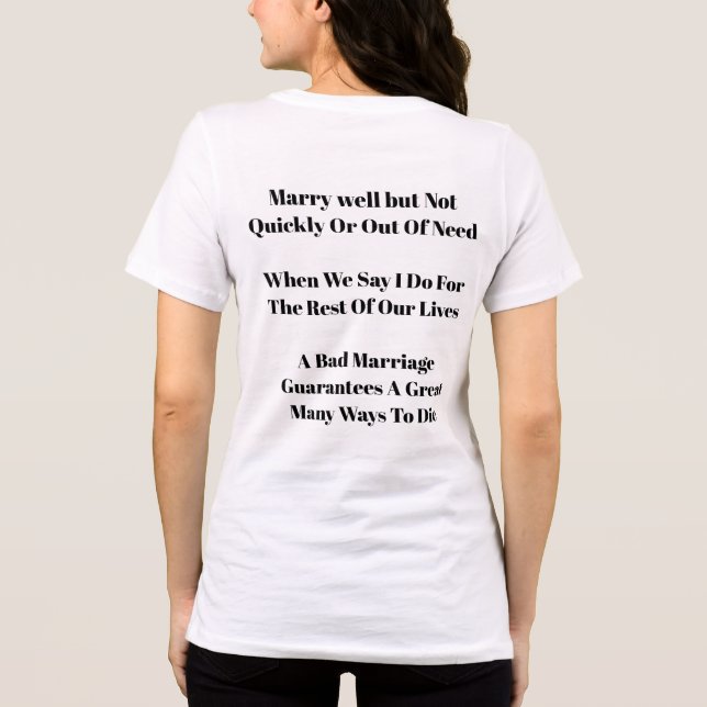 Camiseta de Casamento Ruim (Verso)