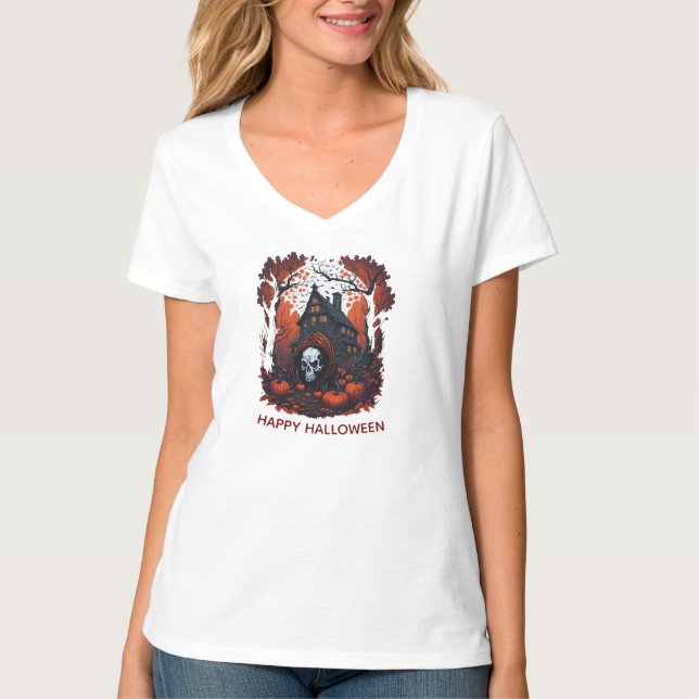 Camiseta De Casca Crônica E Assombrada Para Mulher (Frente)