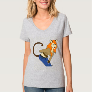 Camiseta de catgirl
