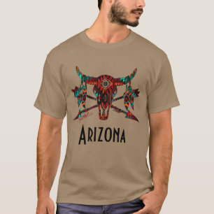 Camiseta de Caveira de Búfalo e Flechas