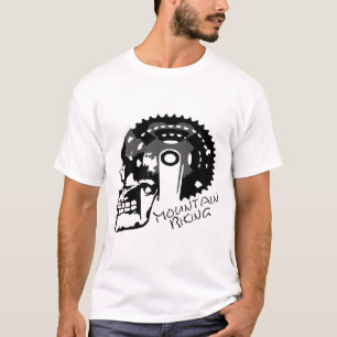 Camiseta de Caveira de Ciclismo Engrenagens Bicicl
