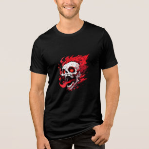 Camiseta de Caveira Flamejante Irritada