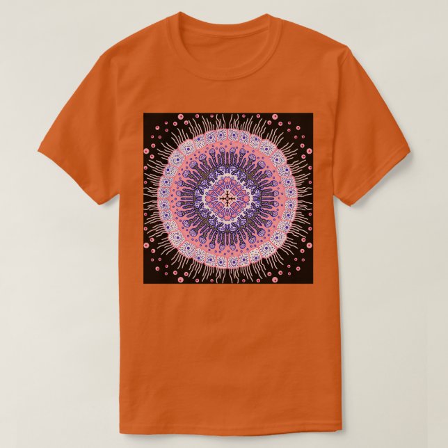 Camiseta de Cell Biology mandala rosa (Frente do Design)