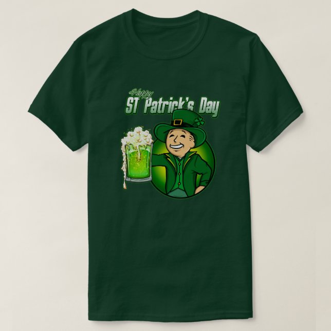 Camiseta de cerveja do dia de Patrick da rua (Frente do Design)