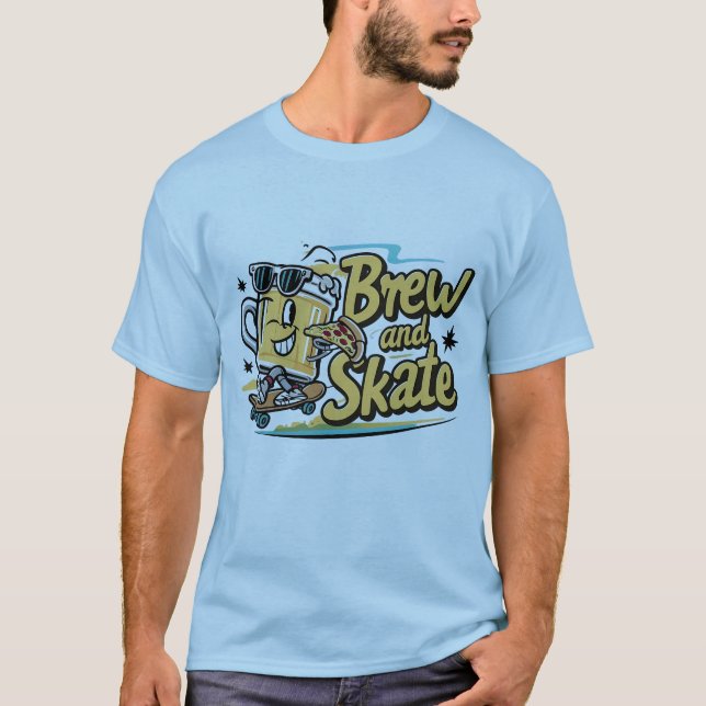 Camiseta de cerveja e pizza (Frente)