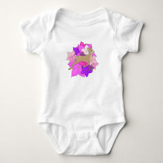 Camiseta de cervo fofo com flores