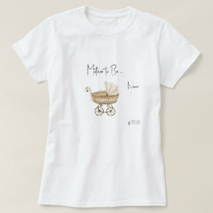 Camiseta de Chá de fraldas "Mãe a Ser" Vintage Boh