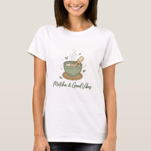Camiseta de Chá Verde Matcha e Boas Vibrações