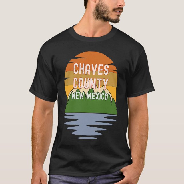 Camiseta De Chaves County New Mexico Vintage Sunset (Frente)