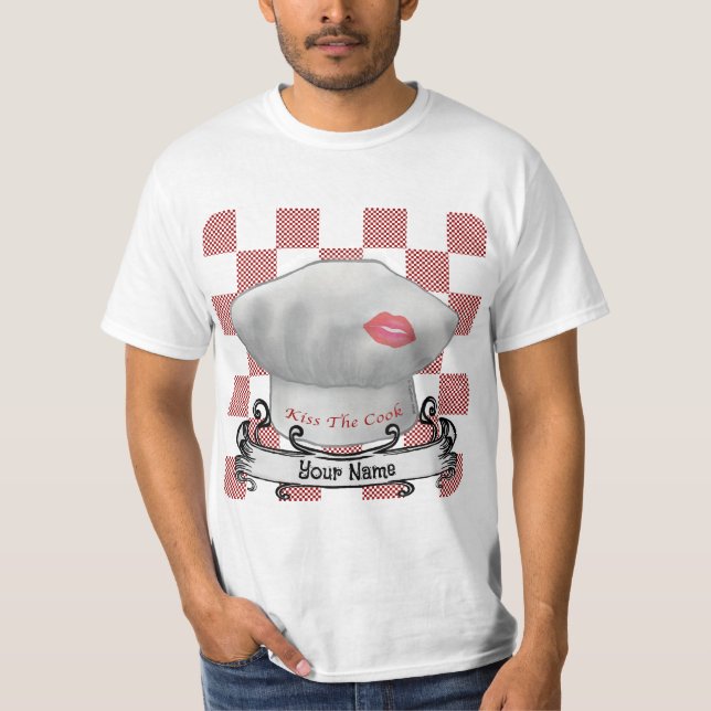 Camiseta de chef Kiss The Cook (Frente)