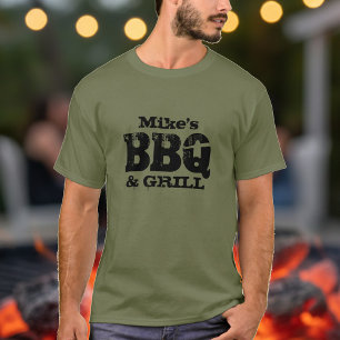 Camiseta de churrasco personalizada para homens